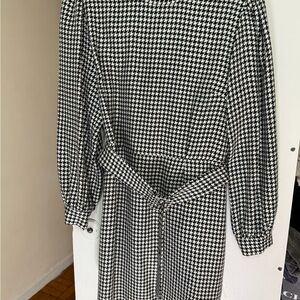 Sanctuary Black and White Houndstooth Long Sleeve Dress